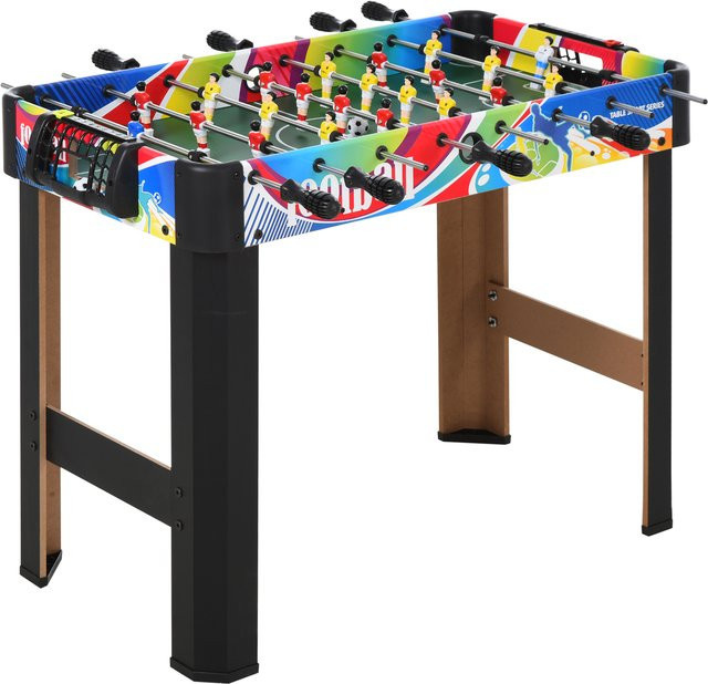 HOMCOM Tischfußball Klassisch, Spieltisch aus MDF, Edelstahl und Kunststoff, Mehrfarbig - Bild 1