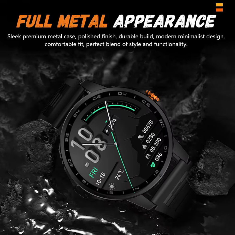 LAXASFIT Smartwatch, Herren, Gold, Silikon, Bluetooth - Bild 3