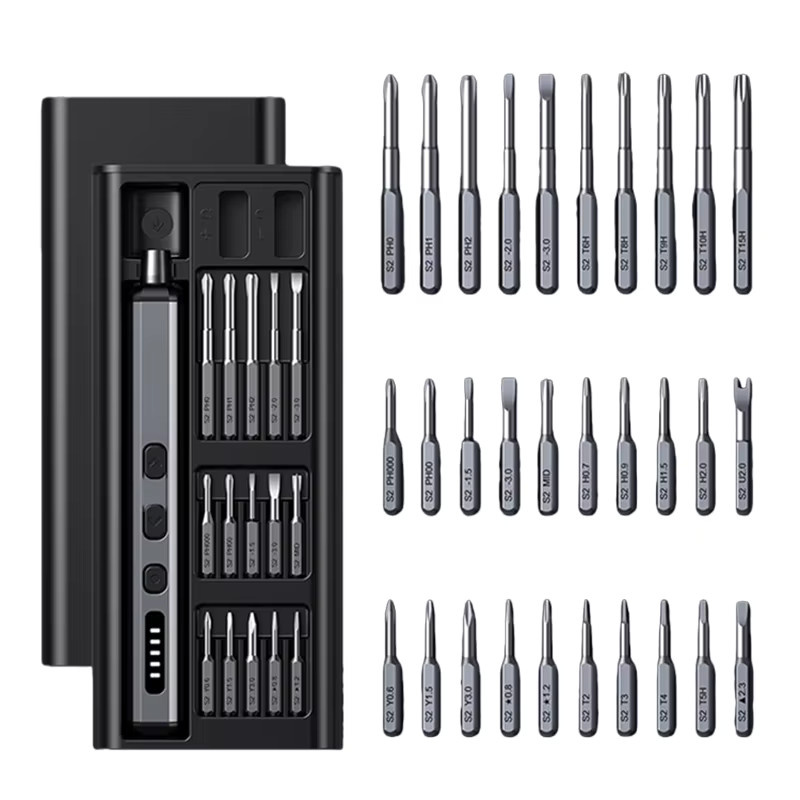 Galacok Präzisions-Elektroschraubendreher-Set mit 30 Bits und LED-Licht, wiederaufladbares Elektrowerkzeug-Set für PC und Handy-Reparaturen - Bild 3