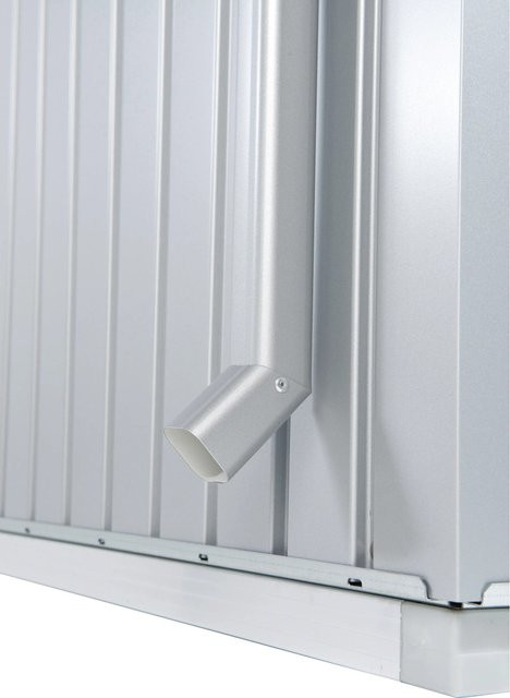 Biohort Regenfallrohr-Set HighLine aus Stahlblech in Silber-Metallic, B/T/H: 3,9 x 3,9 x 204 cm - Bild 1