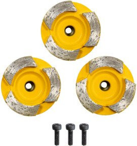 Eibenstock Diamant-Schleifteller für Estrich, 3er-Set, Durchmesser: 44 mm, Gelb - Bild 1