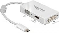Delock USB-C Videoadapter mit HDMI, VGA und DVI in Weiß für 4K UHD - Bild 1