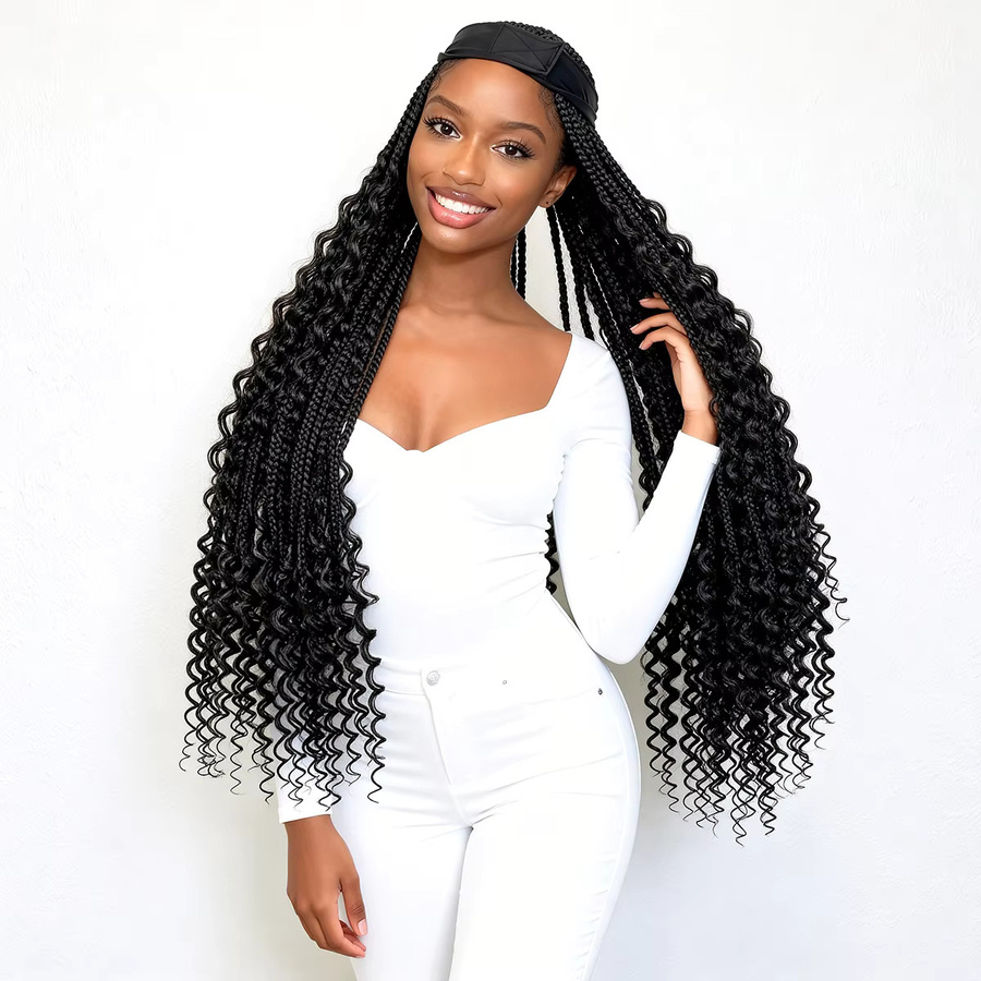 Utimate Boho-Flechtperücke mit Turban, 30 Zoll, Damen, Naturfarben - Bild 5