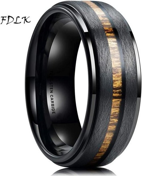Allbestart Ring Wolframkarbid, Edelstahl, Silber, 8 mm, Herren - Bild 1