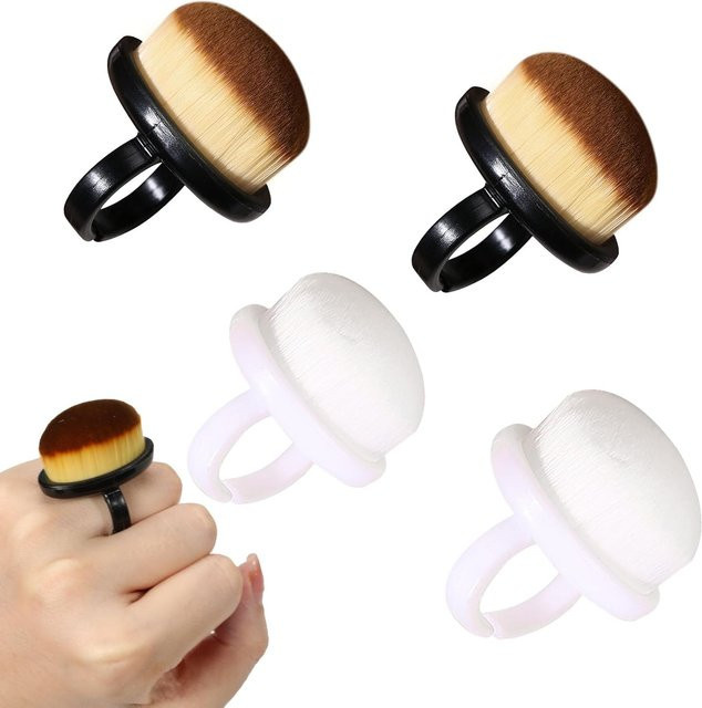YIKOOLIN Maniküre-Staubentfernungsbürste mit Fingerring, Black, Unisex - Bild 1
