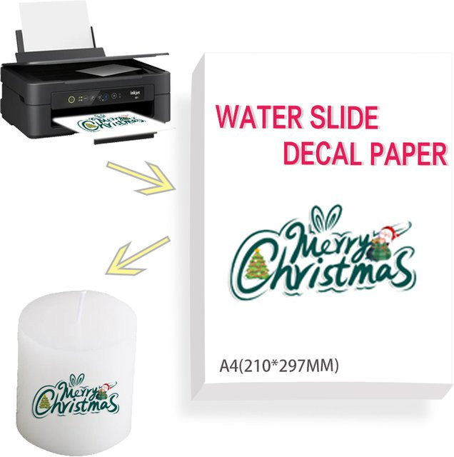 Cera Inkjet Wasser abziehbilder Transferpapier für DIY Handwerk, transparent und weiß, A4 Größe - Bild 1