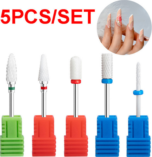 FUMOSIK Keramik-Nagelbohrer Set, 5 Stück, für Maniküre und Pediküre - Bild 1