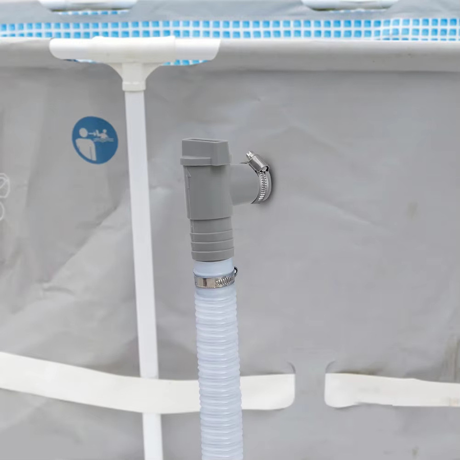 Shunmaii PVC Pool Filterpumpen Adapter für 32 mm Rohrschläuche, Einlassdüse und Ventil in Grau - Bild 3