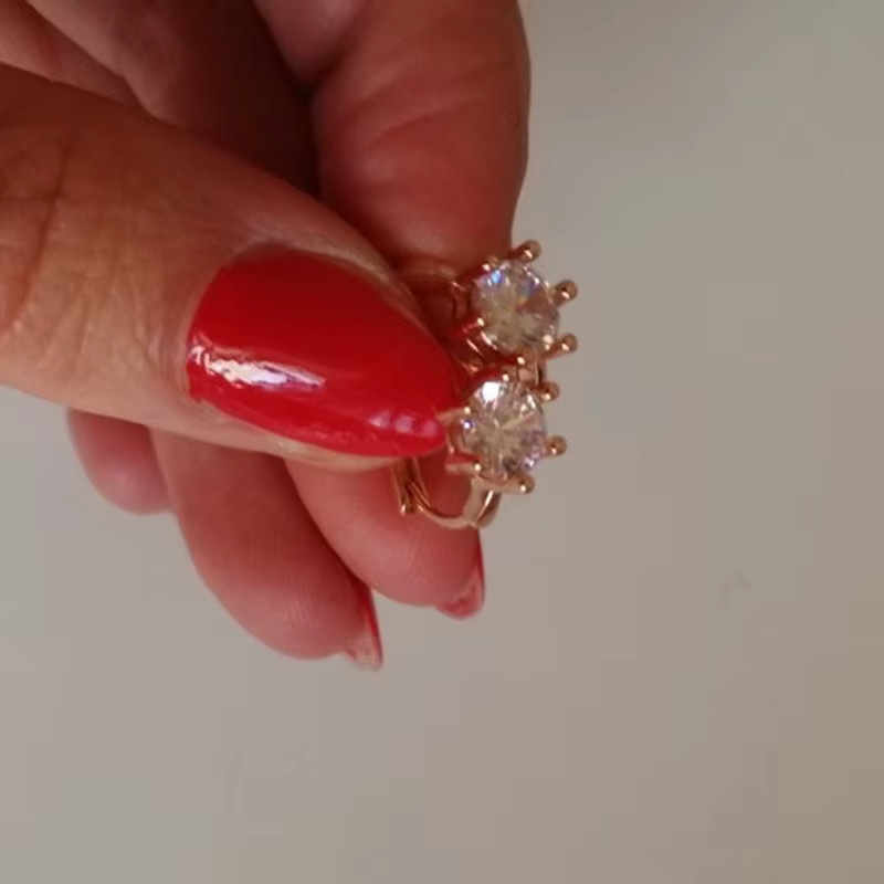 ZHOUYANG Ohrstecker, Zirkonia, Roségold, Damen - Bild 3