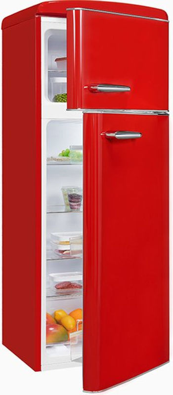 Exquisit Retro Kühl-Gefrierkombination RKGC270-45-H in Rot, B/H/T: 54,5 x 146,5 x 57,5 cm - Bild 3