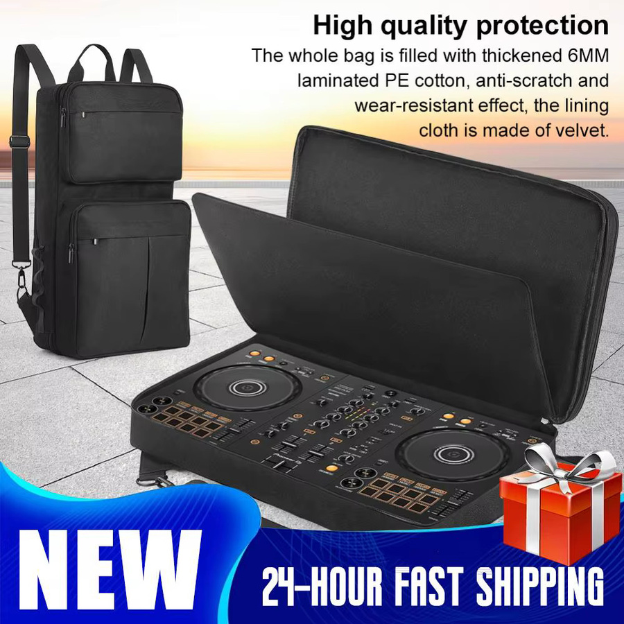 ALLOET DJ Controller Tragetasche in Schwarz als Umhängetasche oder Rucksack für Pioneer DDJ-400, DDJ-FLX4 und Roland DJ-202 DJ Mixer - Bild 2