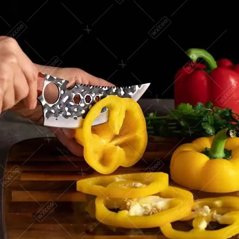 WXCOO Küchen-Filetiermesser aus Edelstahl in Silber mit Holzgriff, Japanisches Metzgermesser und Fischfiletiermesser für den Haushalt - Bild 4