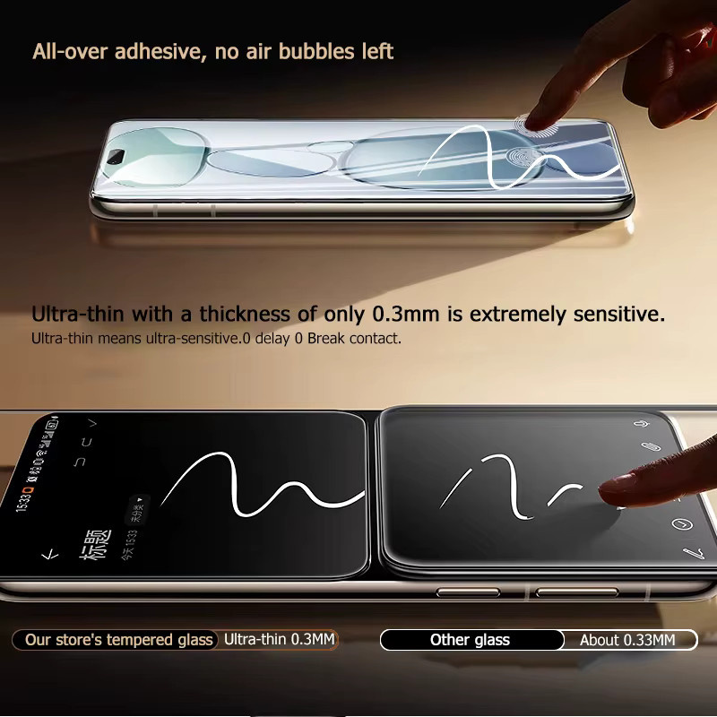 3er-Set gehärtetes Glas Displayschutzfolie für Xiaomi Civi 5 Pro, transparent, Fingerabdruck-Entsperrung kompatibel - Bild 5