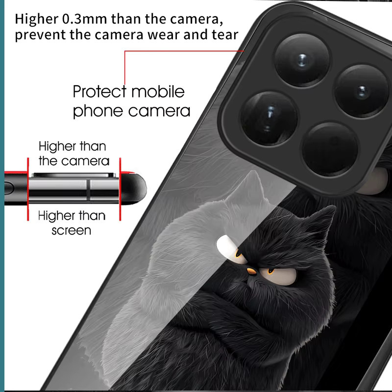 Fundas Hartglas-Schutzhülle mit Katzenmuster für Xiaomi 17T Pro und Mi 17 5G - Bild 5