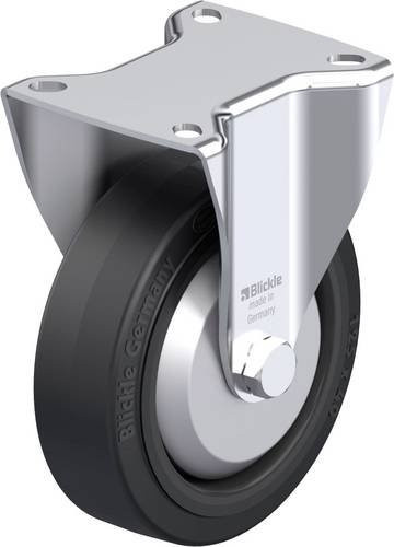 Blickle Stahlblech-Bockrolle 851410 BK-POEV 125KAD-1-FA in Schwarz und Grau mit 125 mm Rad-Durchmesser und 250 kg Tragfähigkeit - Bild 1