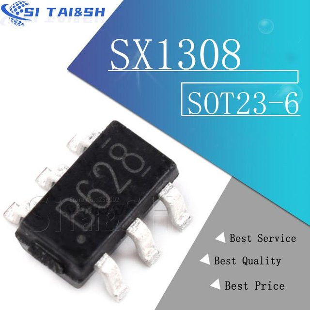 10 Stück Si Tai&SH SX1308 SOT23-6 B628 2A 1308 SOT IC in Schwarz - Bild 1