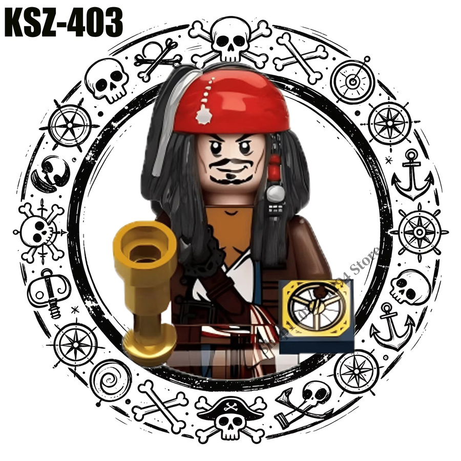 BEAST KINGDOM Pirates of the Caribbean Jack Sparrow William Turner Elizabeth Swann, MINI-Bausteine, zusammenbaubares Spielzeug - Bild 2