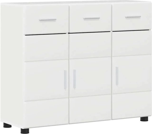 vidaXL Sideboard FLORIN mit Regal in Hochglanz Weiß, B/T/H: 88,5 x 30,5 x 73 cm - Bild 1