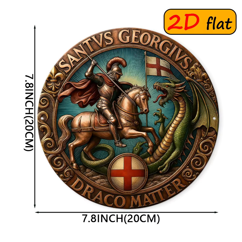 CIFBUY Wandkunst aus Metall mit Drachen-Design, runde Aluminium-Dekoration in Multicolour, Durchmesser: 20 cm - Bild 2
