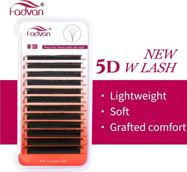 FADVAN C/D Curl 5D W-förmige Wimpernverlängerung, Black, Unisex - Bild 1