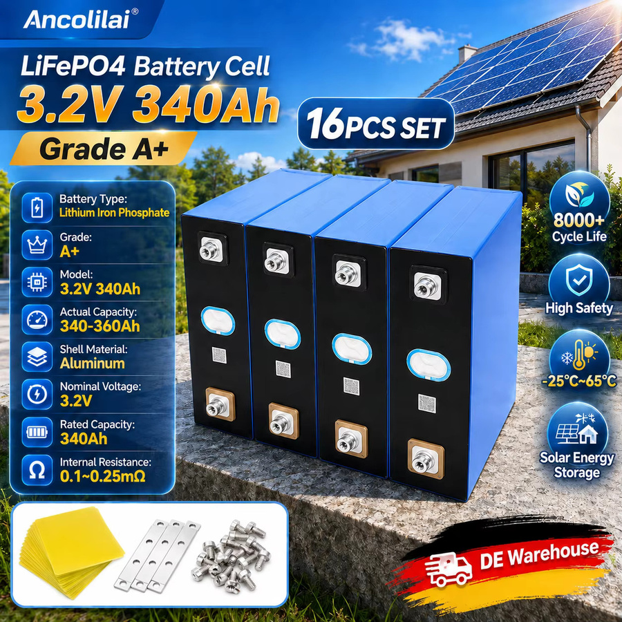 Ancolilai LiFePO4-Batteriezelle 3,2V 340Ah mit Aluminiumgehäuse in Silber oder Blau - Bild 8