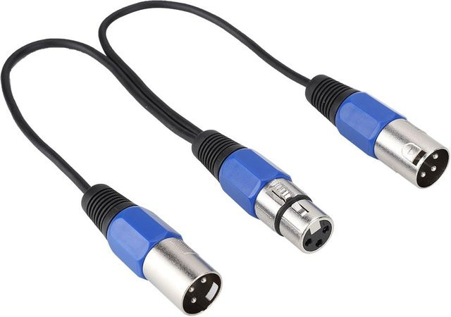 Andoer XLR Audio Verlängerungskabel Mikrofon Adapterkabel 0,3 m Schwarz - Bild 1
