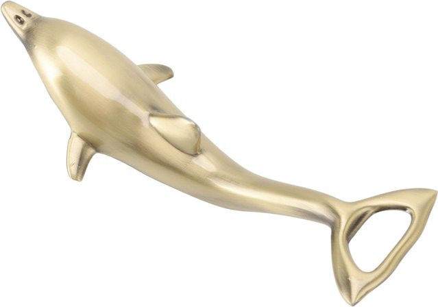CosyHome Flaschenöffner Delfin aus Metall in Beige und Gold, kraftsparender Bieröffner für Haushalt und Partys - Bild 1
