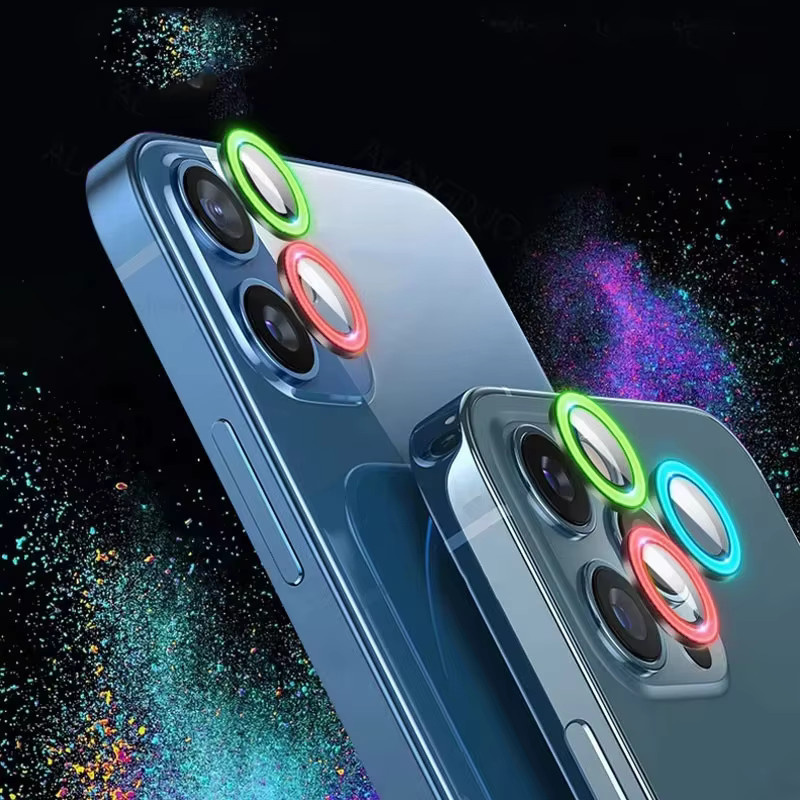 Leuchtende Keramik-Kameraschutzfolie für Apple iPhone 11 bis 17 Pro Max Plus in Green und Multicolour, 2-3 Stück Objektivring Glas Abdeckung - Bild 4