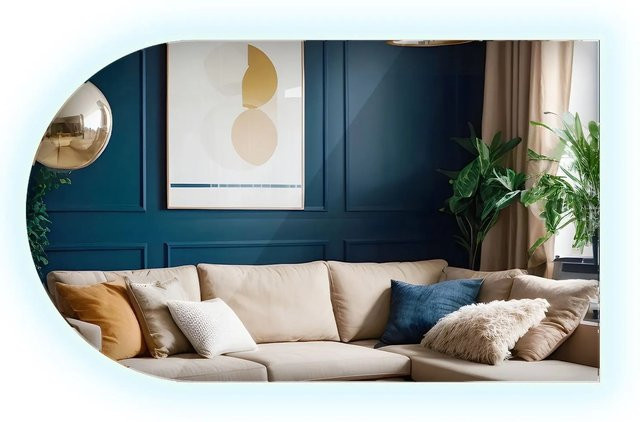 Wallfluent Beleuchteter LED Spiegel in ovaler Form für Badezimmer und Wohnzimmer, B/H: 52 x 90 cm, Kaltweiß 6500K - Bild 1