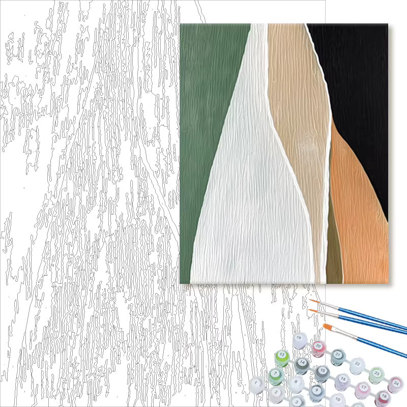 RUOPOTY Malset Malen nach Zahlen für Erwachsene mit abstraktem Aquarell-Motiv in Mehrfarben auf Leinwand - Bild 1
