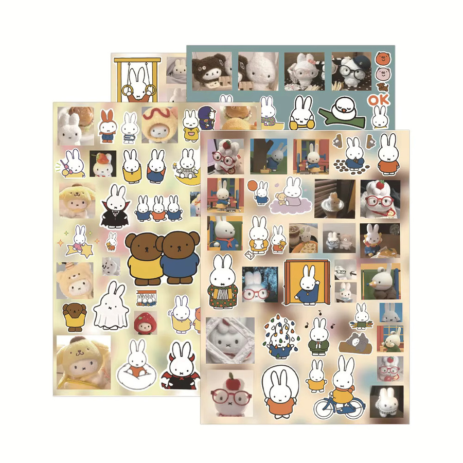 Miffy Aufkleber, Kawaii Cartoon-Sticker, DIY-Collage-Material - Bild 2