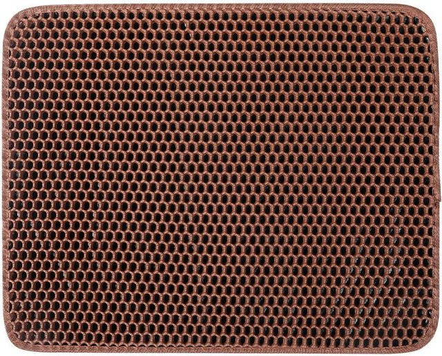 TrendVibeCN Katzenstreumatte aus EVA, doppellagig, braun, B/T: 30 x 30 cm - Bild 1