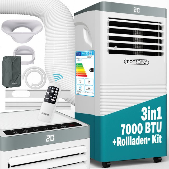 Mobile Klimaanlage Monzana MZKA780 Monobloc in Weiß mit Fernbedienung und Touch-Display - Bild 1
