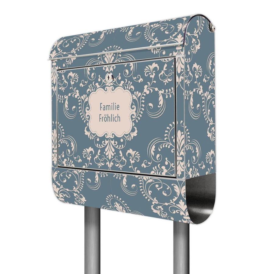 Banjado Briefkasten freistehend mit Zeitungsbox aus Edelstahl in Royal Blau, H x B x T: 161,5 x 38 x 14 cm - Bild 1