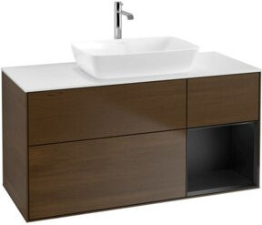 V&B Waschtischunterschrank Finion in Weiß mit blauem Regal, B/T/H: 120 x 50,1 x 50,1 cm - Bild 1