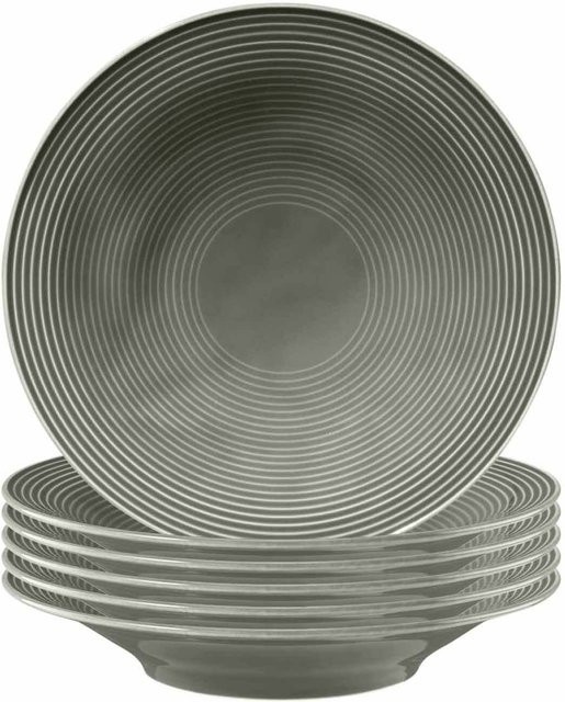 Seltmann Weiden Suppenteller Beat Color Glaze Grau aus Porzellan 6er Set Durchmesser: 22,5 cm - Bild 1