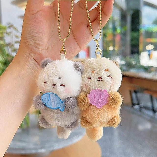 Jinnew Schlüsselanhänger Plüsch, Little Otter white, Unisex - Bild 1
