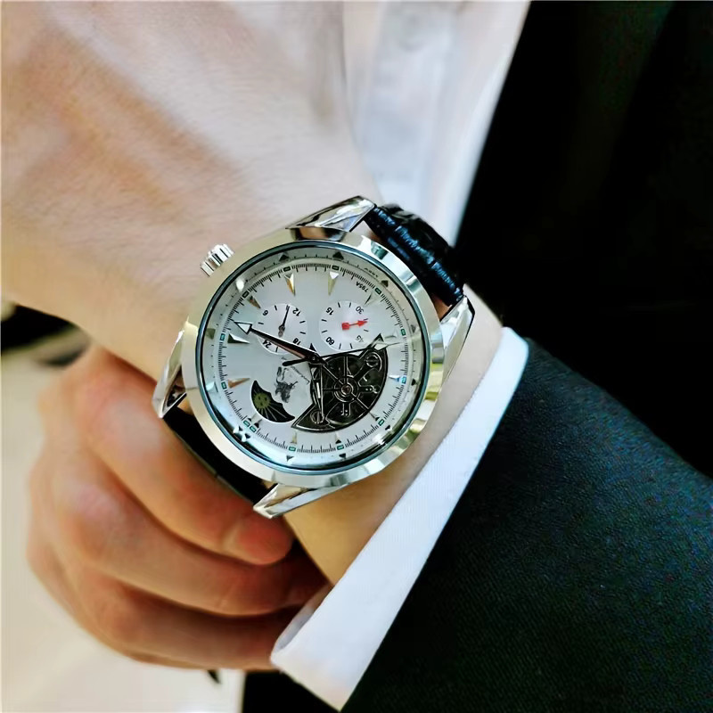 LUOLINGONGJUE Armbanduhr Automatik, Weiß, Rund, Leder, Herren - Bild 4