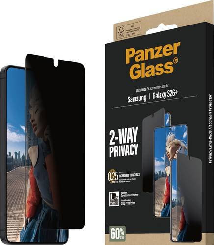 PanzerGlass Displayschutzglas mit Blickschutz für Samsung Galaxy S26+ transparent - Bild 1