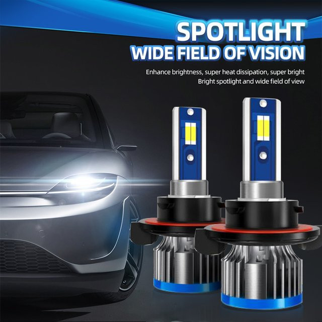 Roadsun 2er-Set H13 LED Scheinwerfer mit Fern- und Abblendlicht, 150W, 25000LM, 6000K Weiß, IP68 Wasserdicht, Farbe: Weiß/Silber - Bild 1