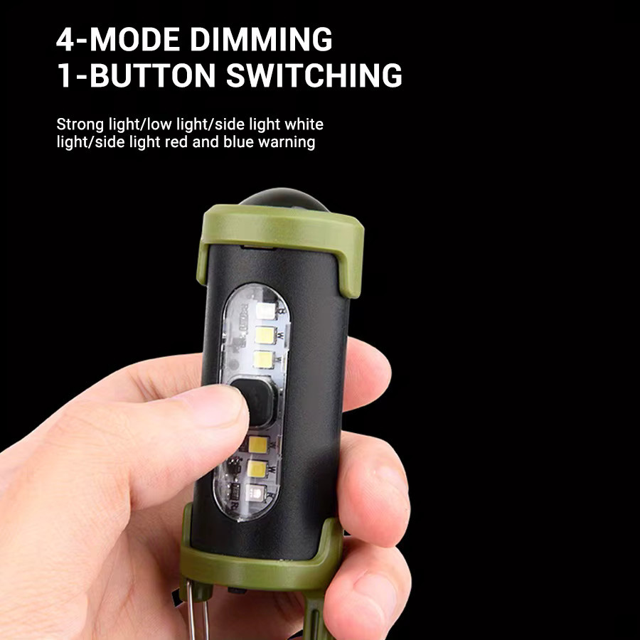 Heinast Wiederaufladbarer LED-Schlüsselanhänger mit RGB-Licht und USB-Ladefunktion, wasserdichte Mini-Taschenlampe für Outdoor, Camping und Notfälle - Bild 4