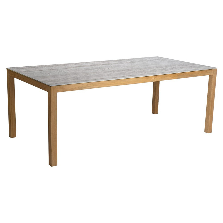 Stern Gartenmöbel-Set Joris 5-teilig in Warmgrau mit Teak-Gestell und Dekton Tischplatte Sediment Grau - Bild 2