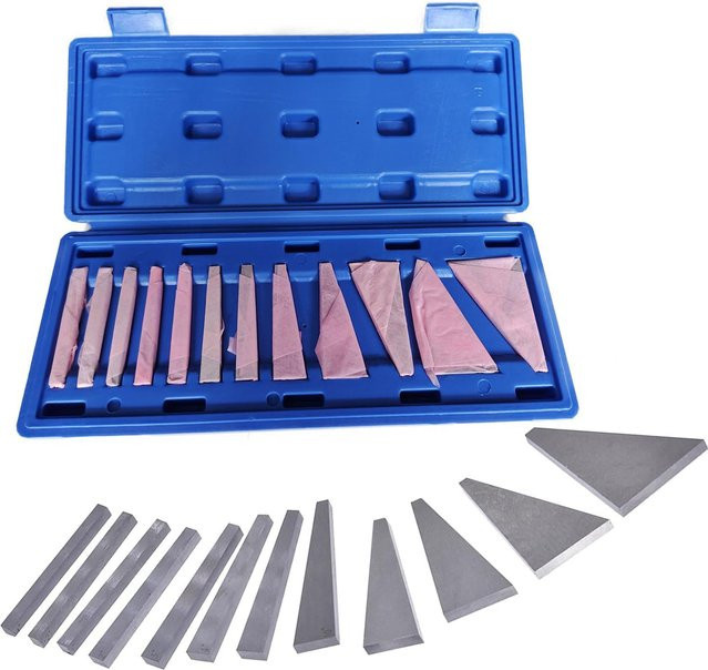 12-teiliges ETOPOO Präzisions-Winkelblock-Set in Silber für Drehmaschinen und Fräsmaschinen zur Winkelprüfung von 1/4 bis 30 Grad - Bild 1