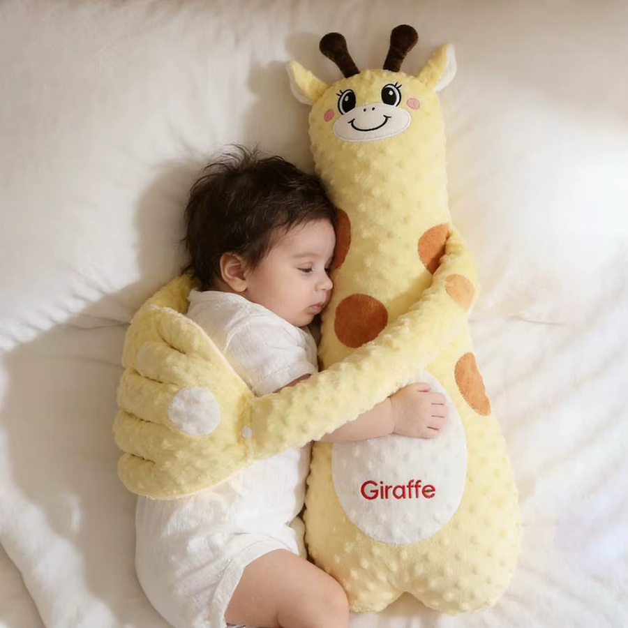 Elektrisches Giraffen-Baby-Schlafkissen mit beruhigender Handfläche, 3 Modi und Fernbedienung, Gelb/Mehrfarbig - Bild 2