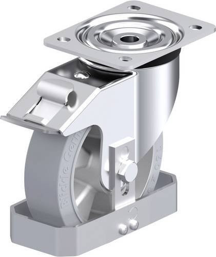 Blickle L-ALEV 160K-FI-SG-FS Stahlblech-Lenkrolle in Silber, Rad-Durchmesser: 160 mm, Tragfähigkeit: 400 kg - Bild 1