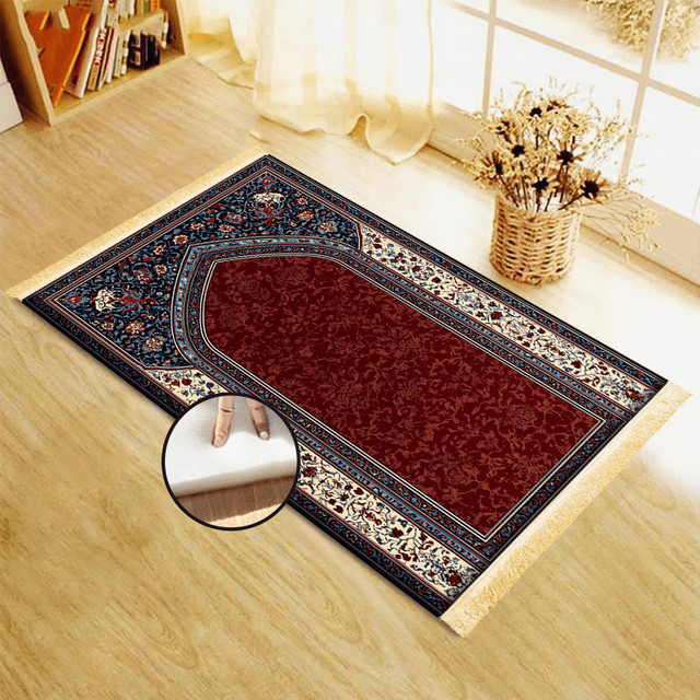 VIKAMA Persischer Gebetsteppich mit floralem Design, waschbar, Multicolour - Bild 1