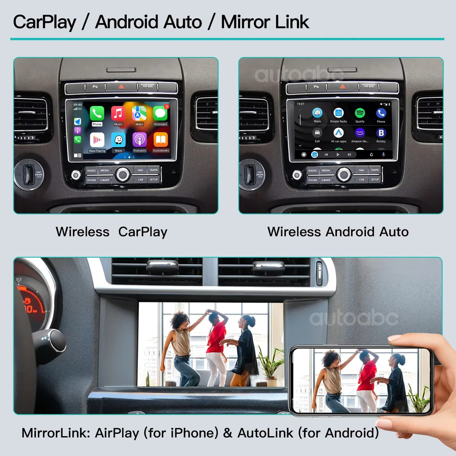 AUTOABC Wireless CarPlay und AirPlay Modul mit Android Auto und Kameraunterstützung für VW Touareg RNS850 7P - Bild 5