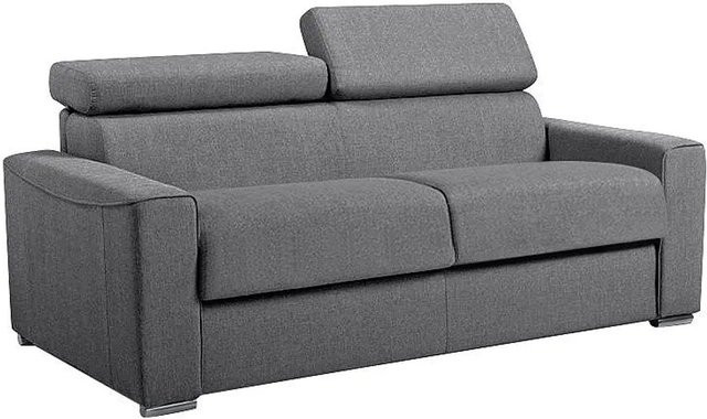 Schlafsofa Vizir von Vente-unique in Grau mit Stoffbezug und Schaumstofffüllung, Breite: 196 cm - Bild 1