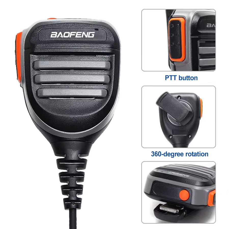Baofeng Wasserdichtes PTT-Lautsprechermikrofon in Schwarz für Amateurfunk-Walkie-Talkie Modelle UV-68 Pro Max V2 UV-9R Pro Plus UV-S22 Pro BF-9700 - Bild 5