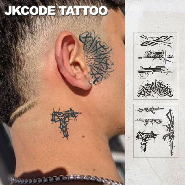 JKCODE TATTOO Temporäre Tattoo-Aufkleber, Graffiti-Stil, wasserdicht - Bild 1